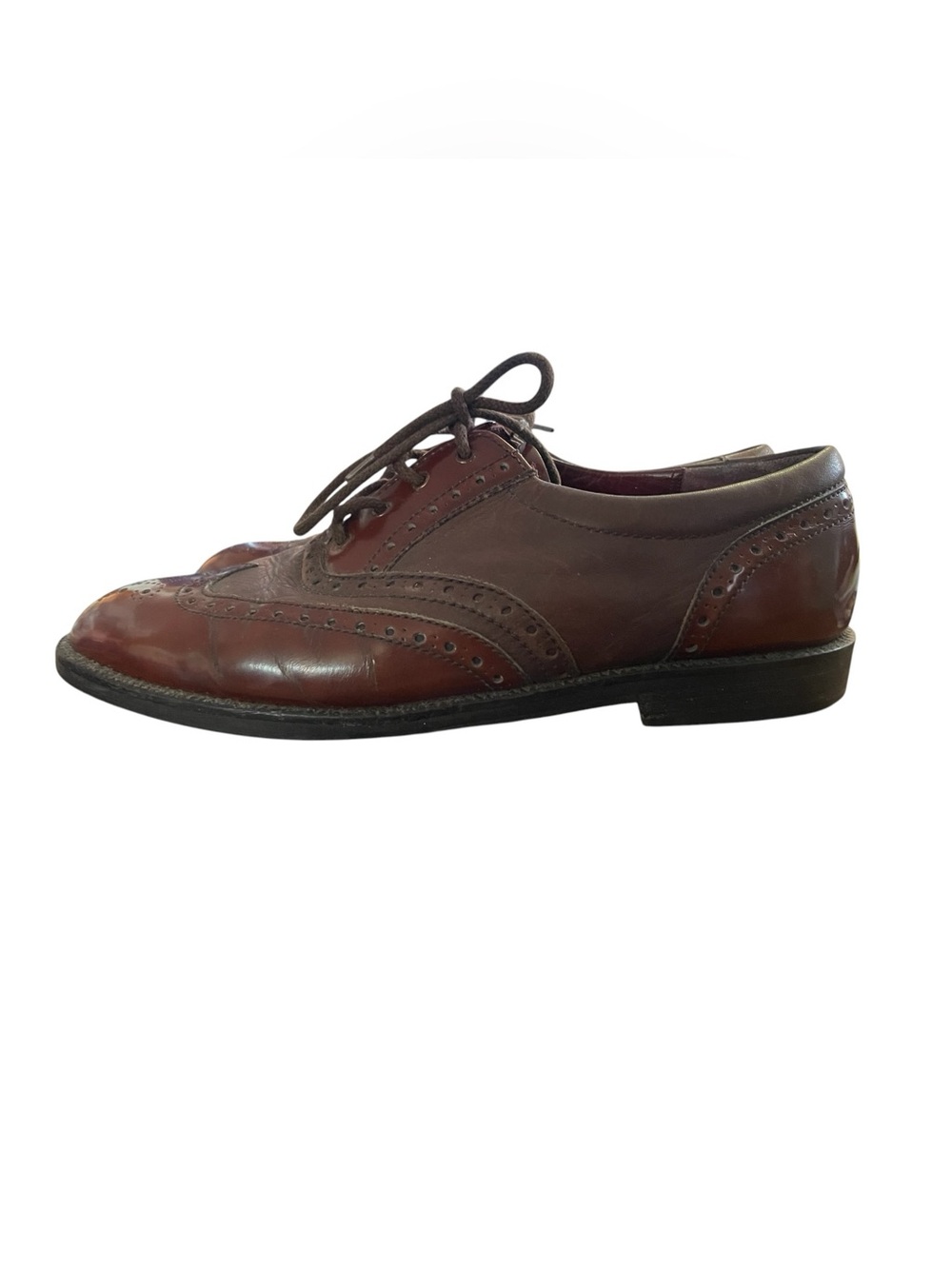 Barker Men’s Tan Leather Brown Oxford Brogue Shoes Size 9.5 US made in England